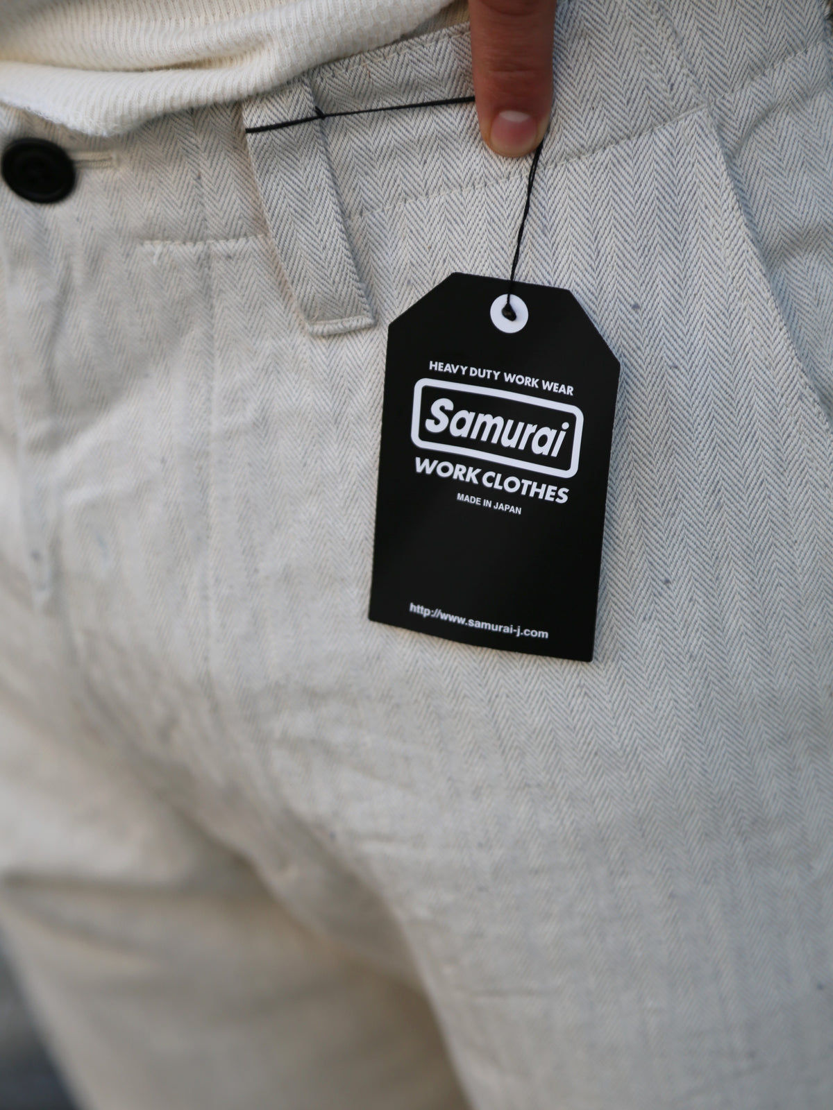 Samurai Jeans Work Pants – Oatmeal Herringbone (SWC600C-HBII)