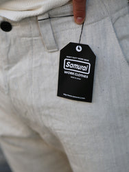 Samurai Jeans Work Pants – Oatmeal Herringbone (SWC600C-HBII)