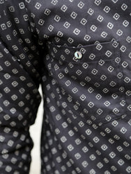 Black Sign Micro Herringbone Dobby Fine Pattern Open Pocket Work Shirt – Midnight Black (BSSL-25107)