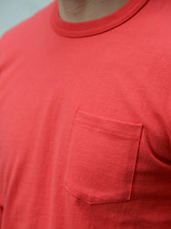 The Real McCOY's Pocket Tee L/S – Scarlet (MC24019)