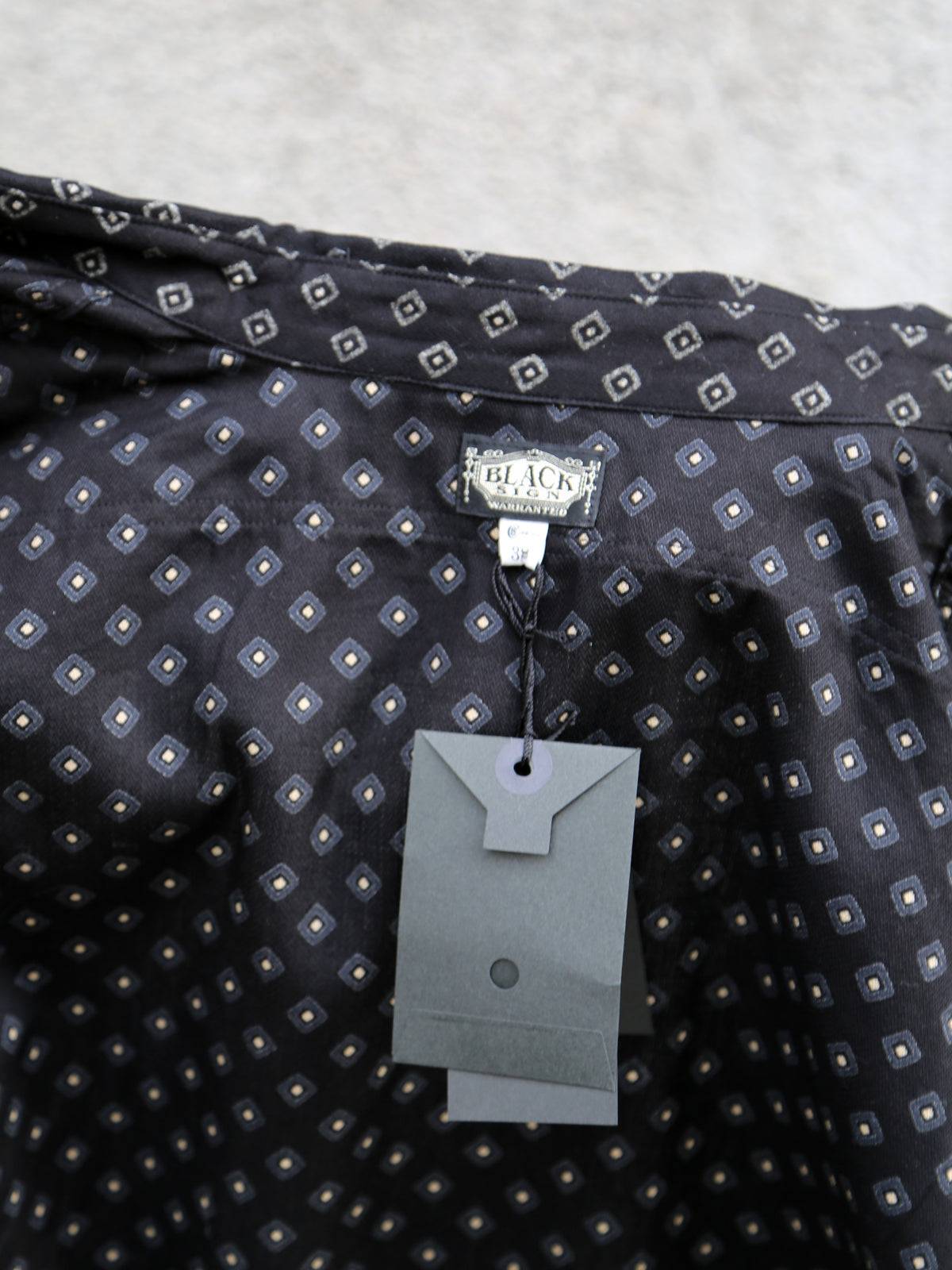 Black Sign Micro Herringbone Dobby Fine Pattern Open Pocket Work Shirt – Midnight Black (BSSL-25107)
