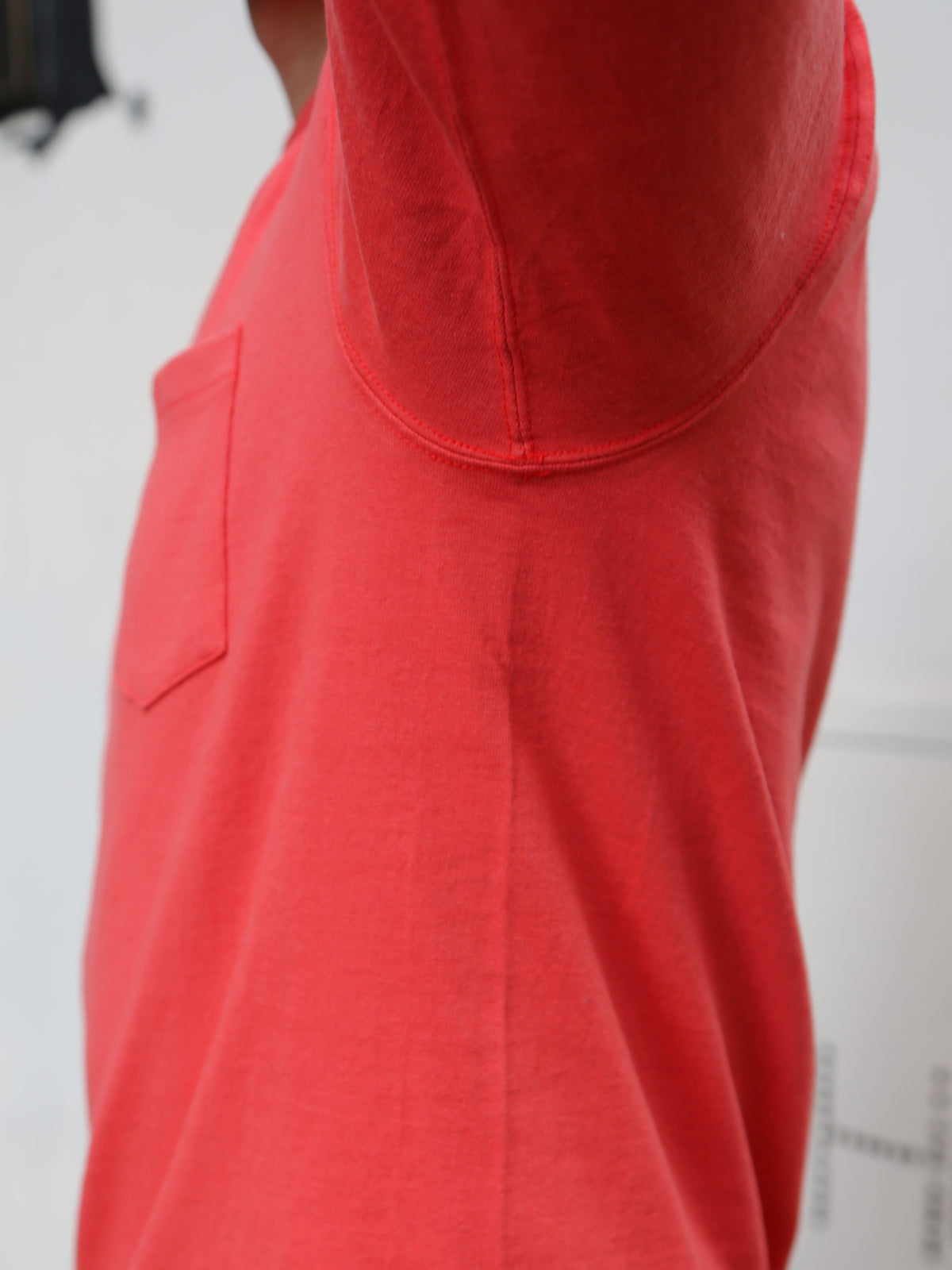 The Real McCOY's Pocket Tee L/S – Scarlet (MC24019)