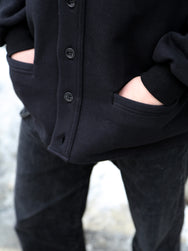 The Real McCOY's 10 oz. Loopwheel Sweatshirt Cardigan – Black (MC25115-030)