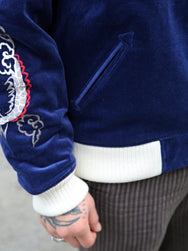 Samurai Jeans Velveteen "Sukajan" Souvenir Jacket – Indigo (SJSKJ25)