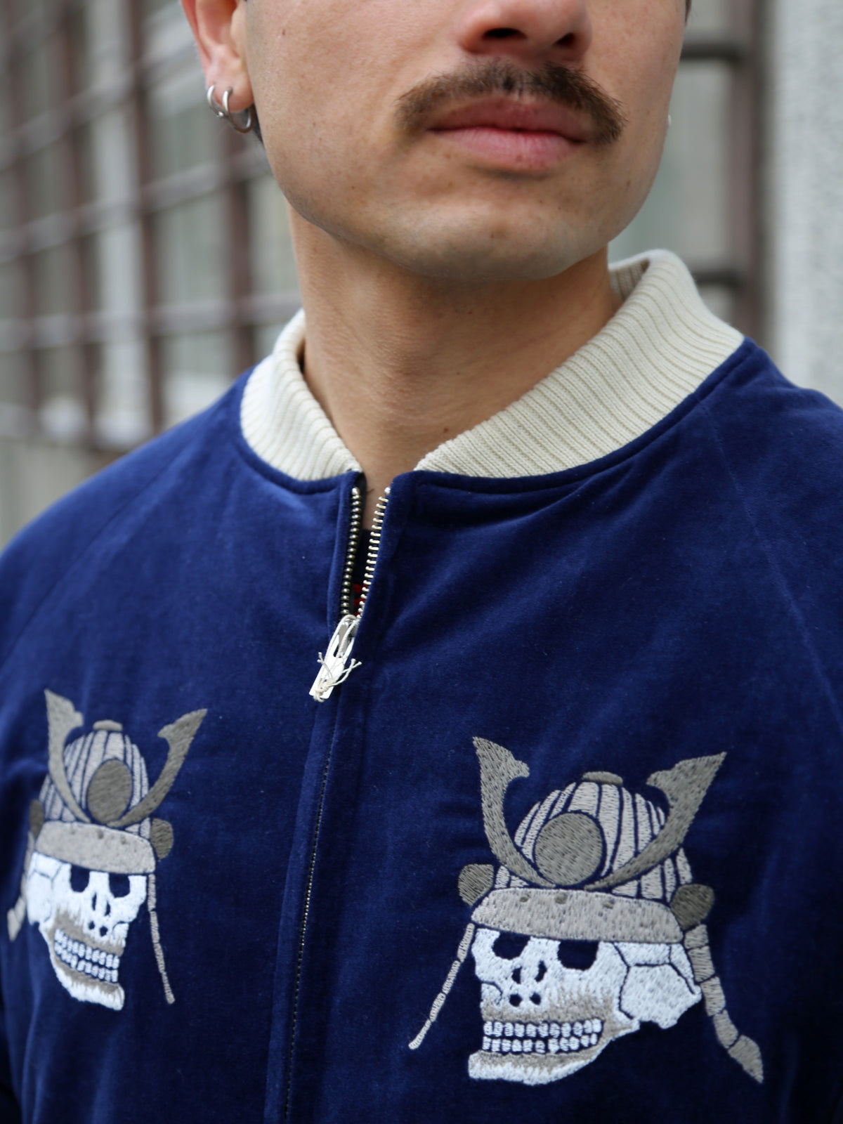 Samurai Jeans Velveteen "Sukajan" Souvenir Jacket – Indigo (SJSKJ25)