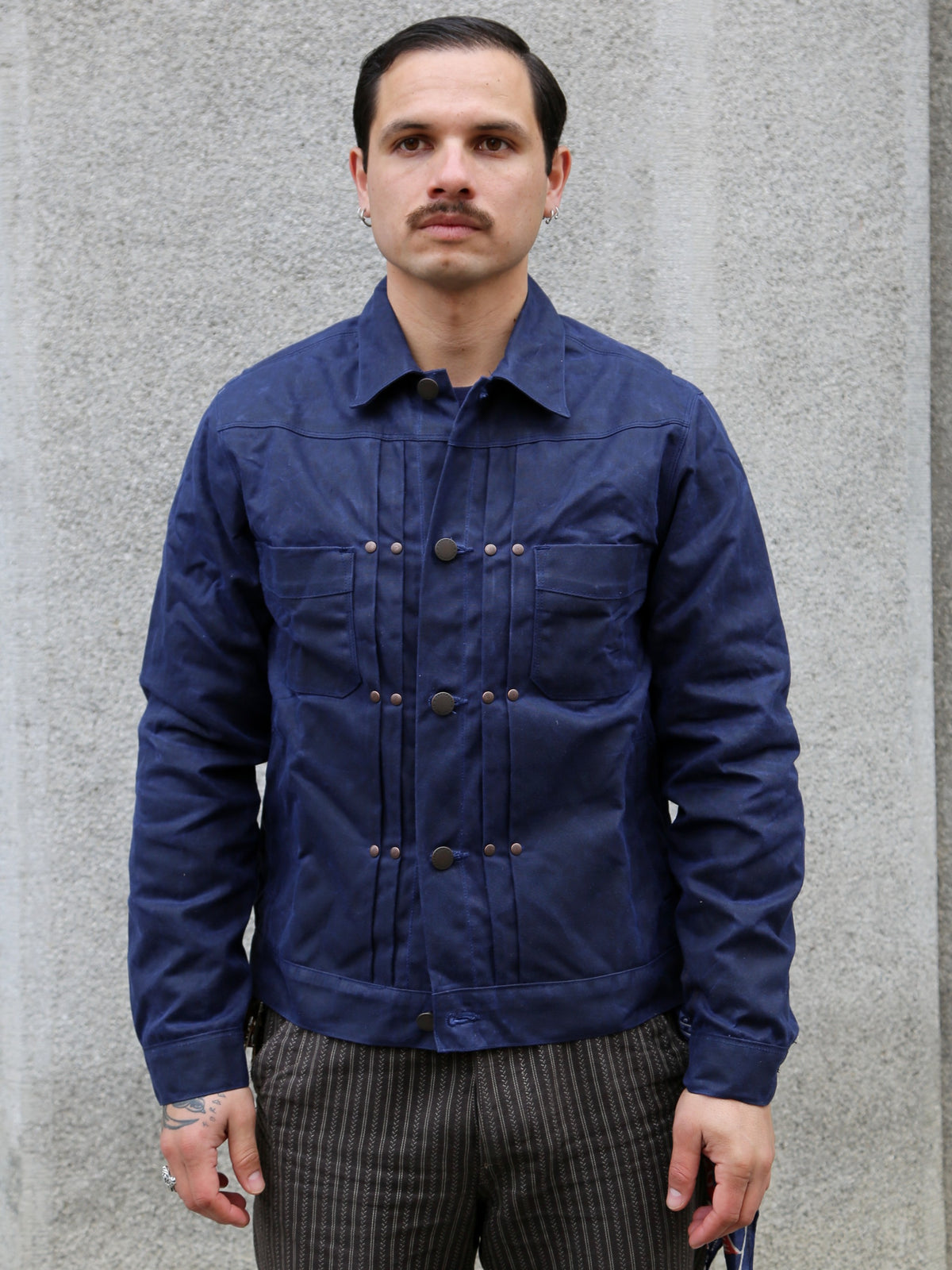 Freenote Cloth RJ-1 Waxed Jacket Navy – Navy (M0004302-NVY)