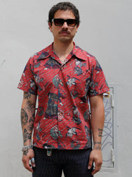 Samurai SSA24A-02 "Warrior" Aloha Shirt – Red