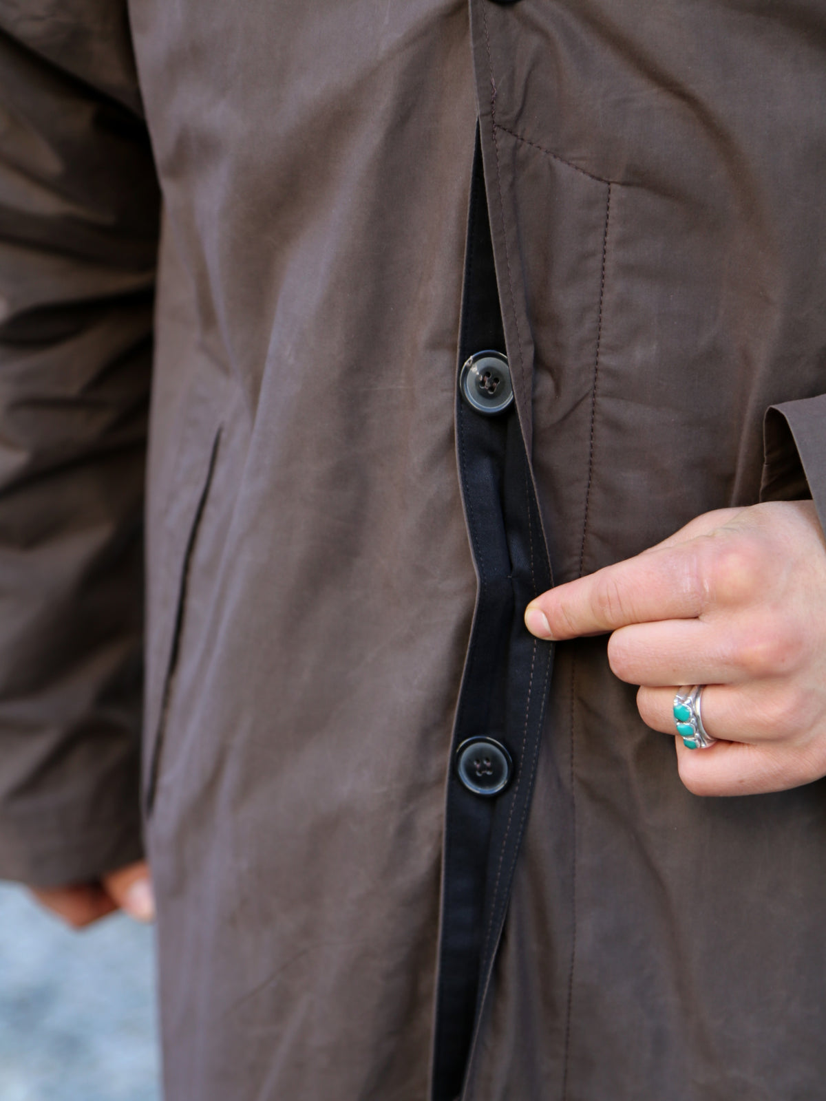 Hansen Garments MORTEN Long Coat – Waxed Rye (31-72-6)