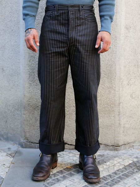 The Real McCOY's 12oz Black Wabash Work Trousers – Black (MP26011-030)