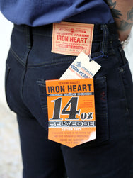 Iron Heart 14oz Broken Twill Selvedge Relaxed Tapered Jeans – Indigo Overdyed Black (IH-888SBR-14od)