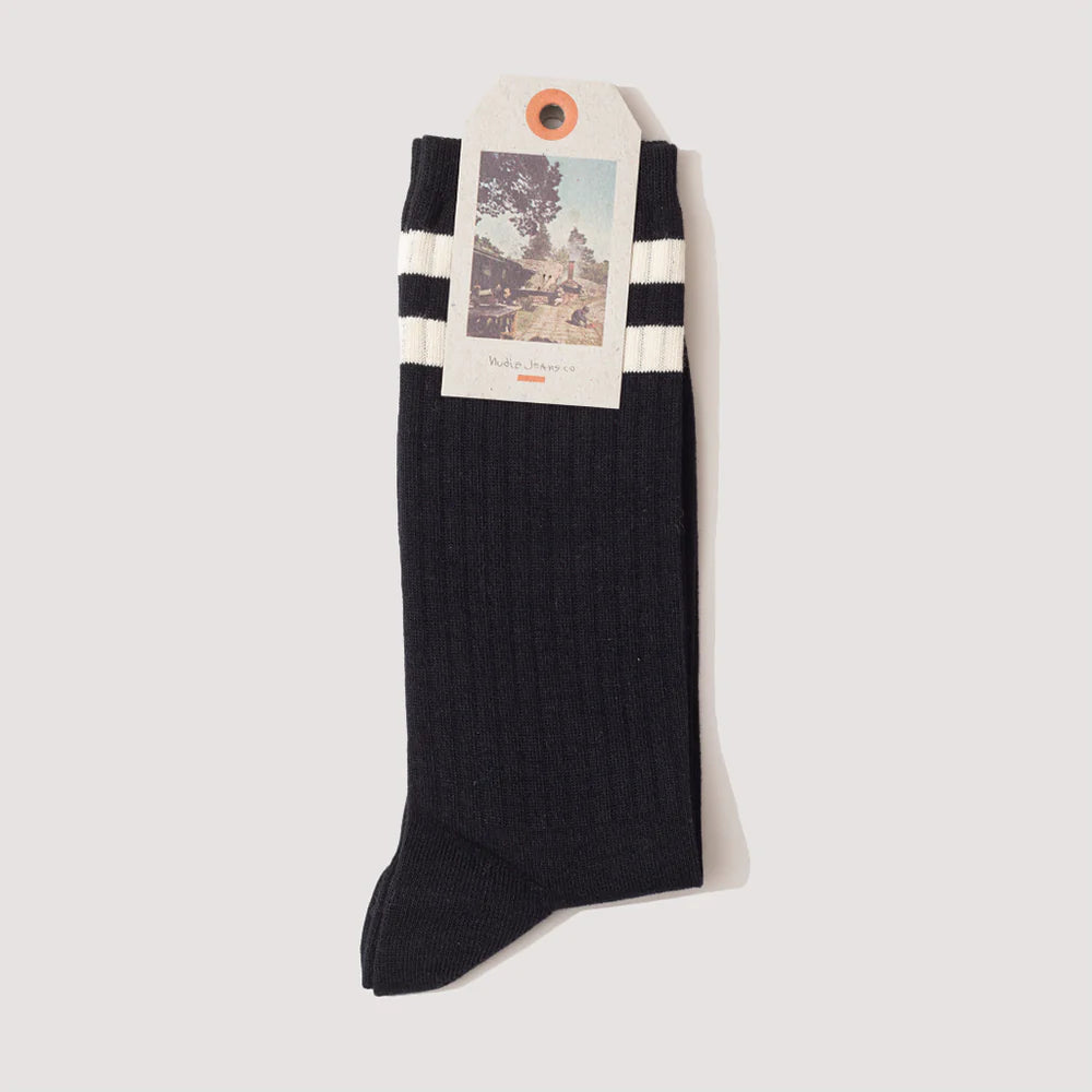 Nudie Jeans Amundsson Sport Socks - Black