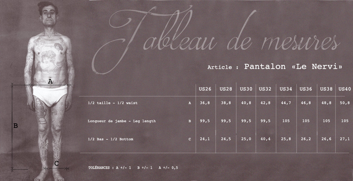 Fleurs de Bagne Le Pantalon “Le Nervi” – Chambray (A-05928)