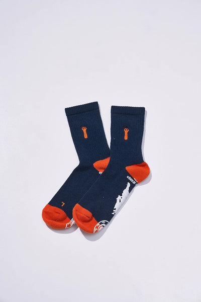 Samurai Jeans Crew Socks – Navy (SJKS26-NEL)