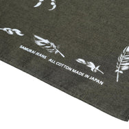 Samurai Jeans "Yatagarasu" Selvedge Bandana (Olive)