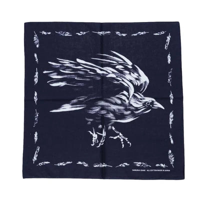 Samurai Jeans "Yatagarasu" Selvedge Bandana (Navy)