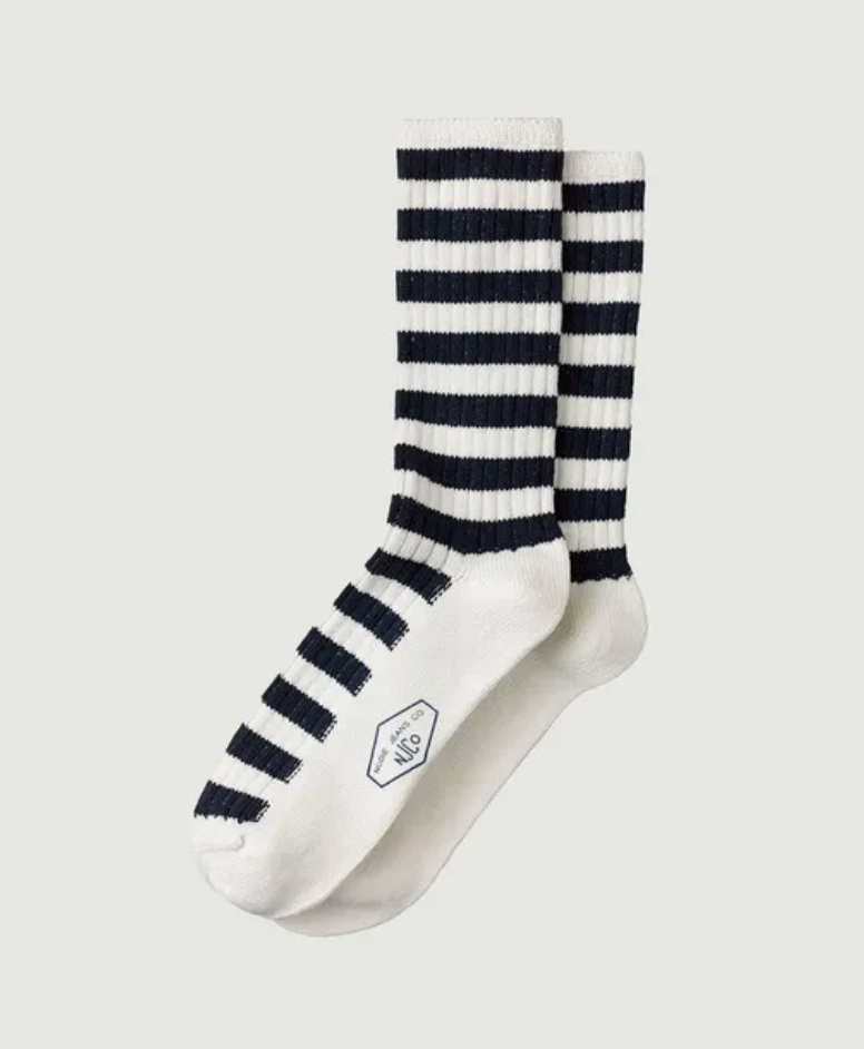 Nudie Jeans Chunky Stripe Socks / Rebirth - Navy