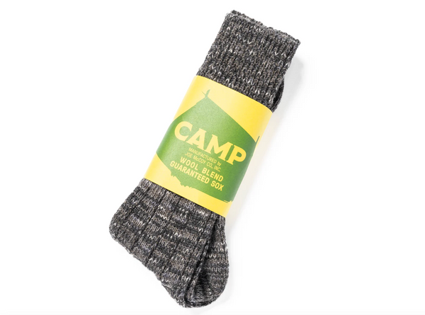 The Real McCOY's Outdoor Wool Socks “Camp” Charcoal (MA23110)