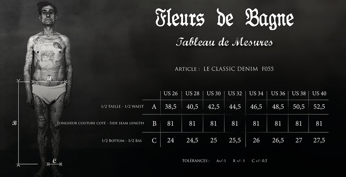 Fleurs de Bagne Le Classic Denim “F055” – Heavy Used (FDB-PANT-F055-805)