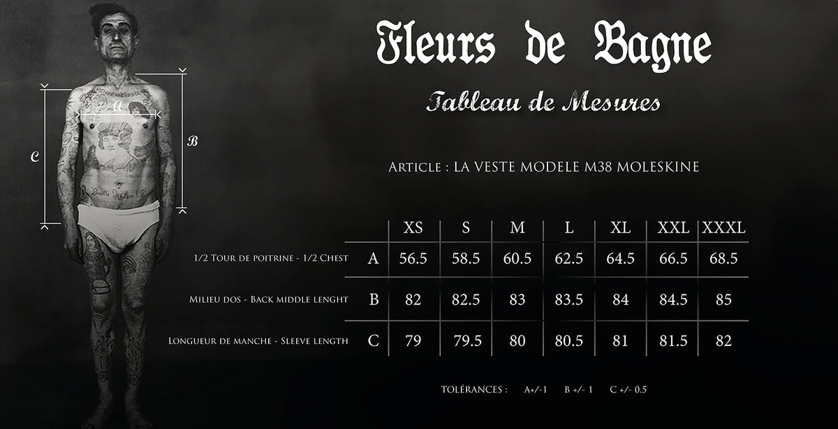 Fleurs de Bagne La Veste “Modele M38” Sashiko – Indigo (FBD-COAT-MM38-810)