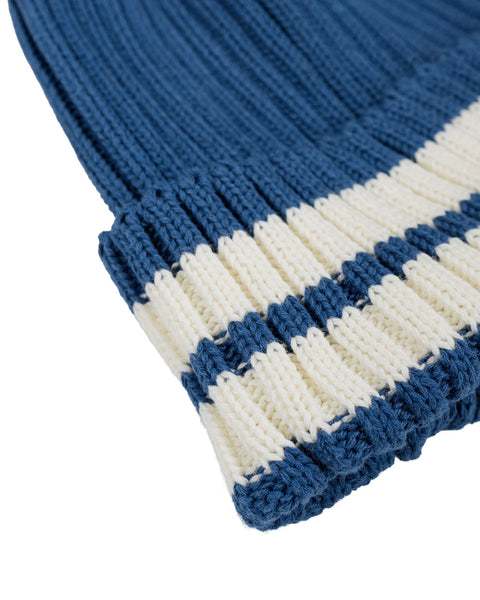 The Real McCoy's Striped Cotton Knit Cap – Navy (MA26015 120)