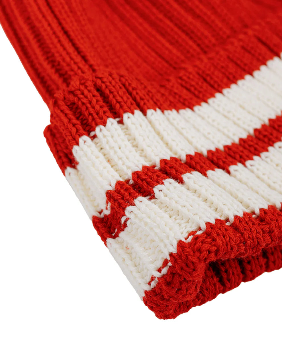 The Real McCoy's Striped Cotton Knit Cap – Red (MA26015 090)