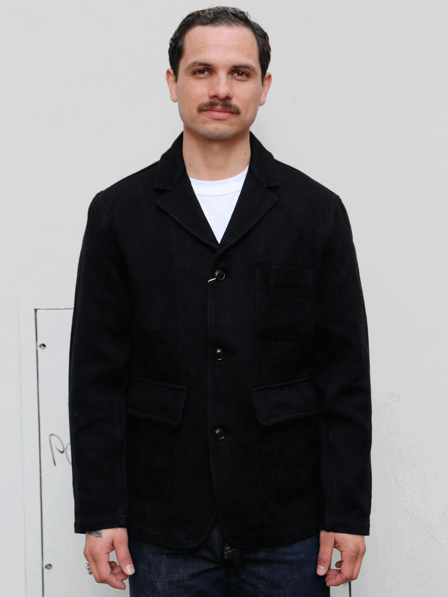 Studio d'Artisan Kurozome Selvedge Sashiko Tailored Jaket – Black Studio d'Artisan Kurozome Selvedge Sashiko Tailored Jaket – Black