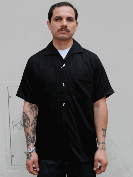 Joe McCoy MS22007 Rayon Bowling Shirt – Black