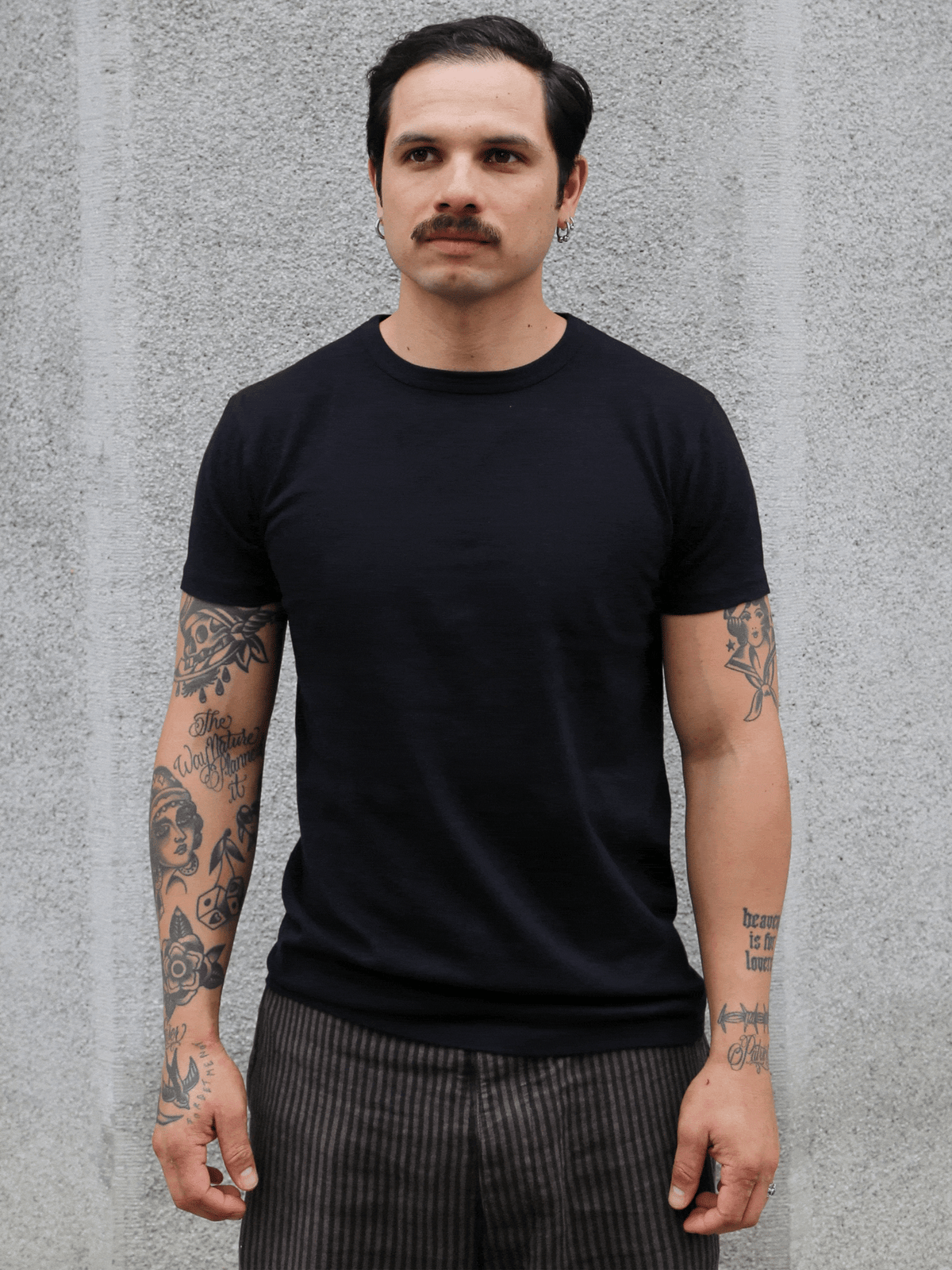 Samurai Jeans Plain Crew Neck 2-Pack T-Shirt – Black (2PST-01)