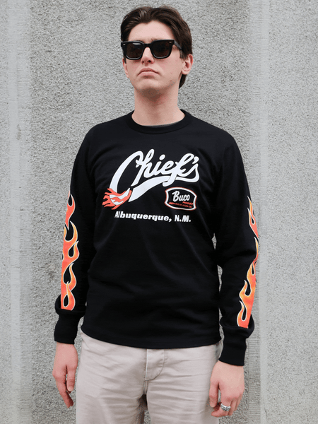 The Real McCoy's Buco LS Chief's Tee – Black/Red (BC26005-303)