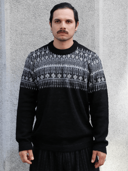 Hansen Garments ESKE Jacquard Design Sweater – Nordic Black (32-02-2)