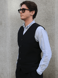 Hansen Garments DANIEL Classic Waistcoat – Wool Pin Black (32-65-2)