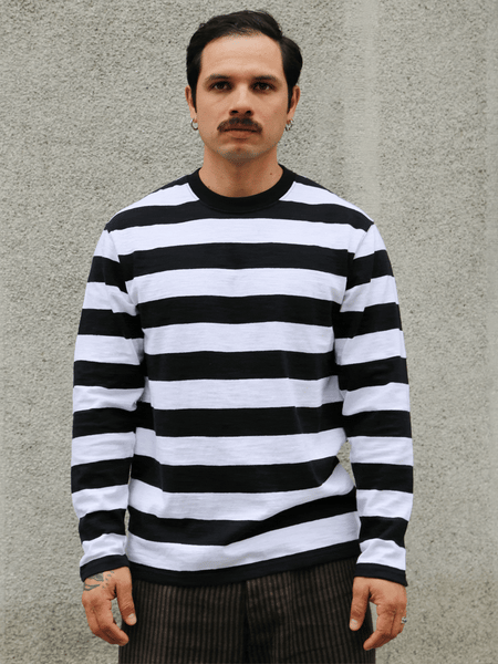 The Real McCOY's Buco Longsleeve Stripe Tee – White (BC24001-010)