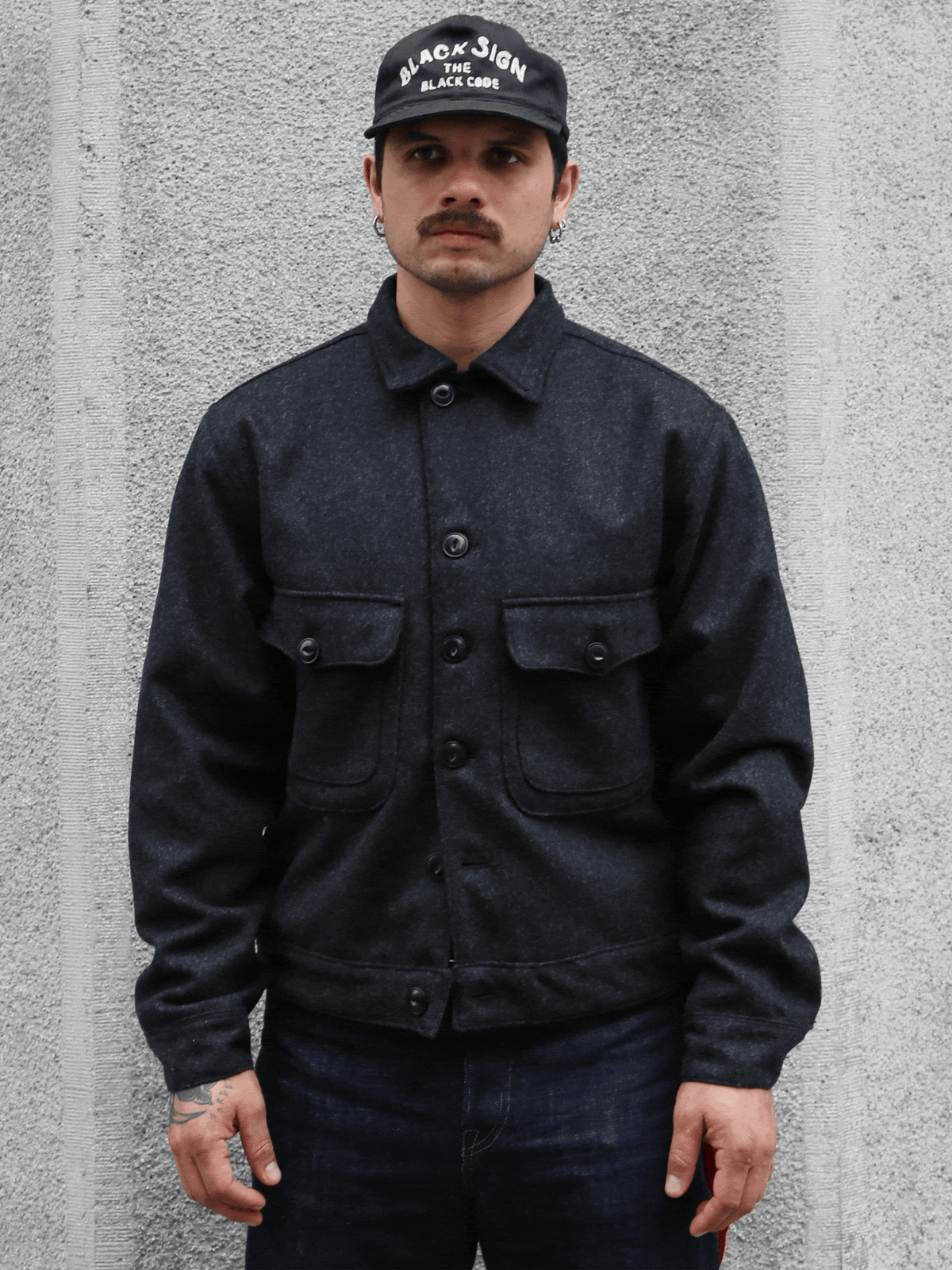 Freenote Cloth Grafton Jacket – Black Wool (M3254360-BLWL)