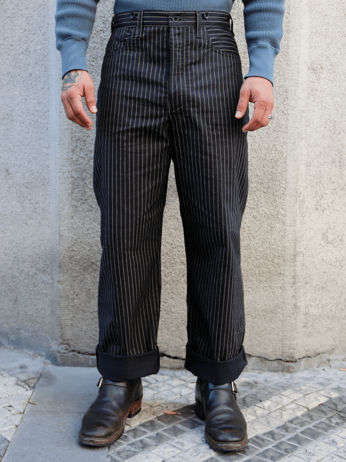 The Real McCOY's 12oz Black Wabash Work Trousers – Black (MP26011-030)