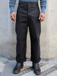 The Real McCOY's 12oz Black Wabash Work Trousers – Black (MP26011-030)
