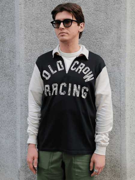 Gladhand Old Crow Racing Half Zip Jersey – Black/Ivory