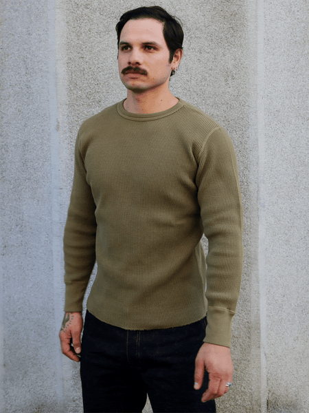 Studio d'Artisan Thermal Long Sleeve Tee – Khaki (9936)