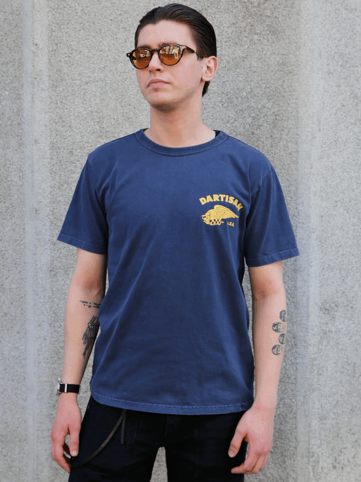 Studio d'Artisan "Pigment Print T-Shirt" – Navy (8163B)