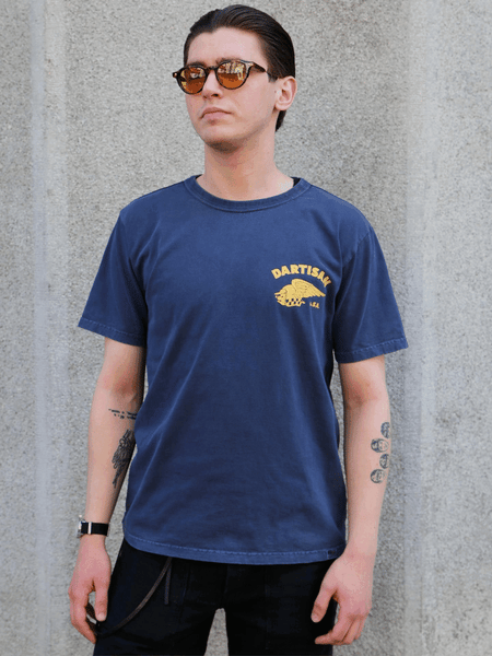 Studio d'Artisan "Pigment Print T-Shirt" – Navy (8163B)