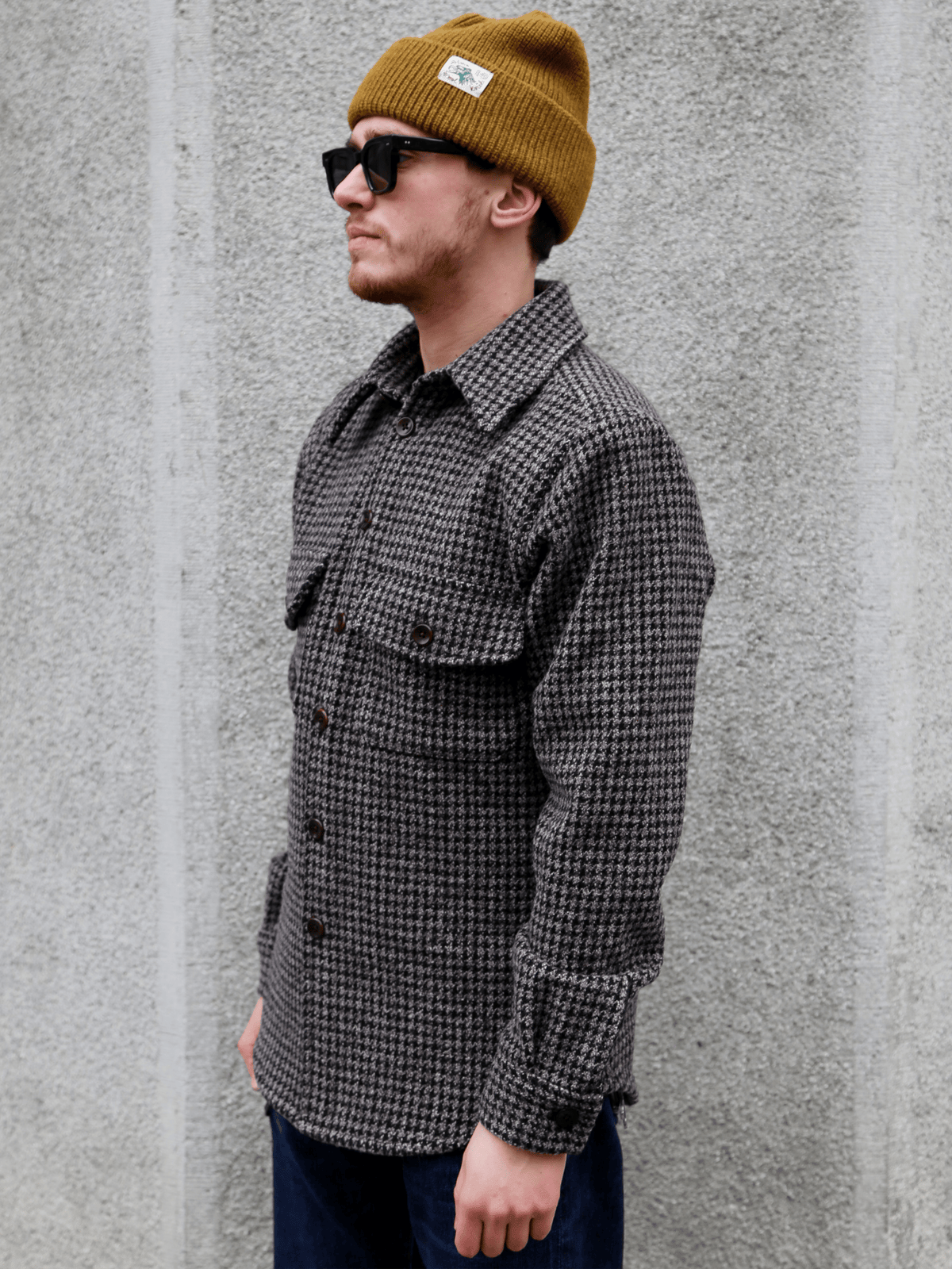 Fleurs de Bagne La Surchemise „Baroudeur“ Pied De Poule – Chine Chocolat (FDB-OVSH-BRDR-003)