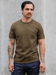 The Real McCoy's Gusset Tee – Olive (MC23020-150)
