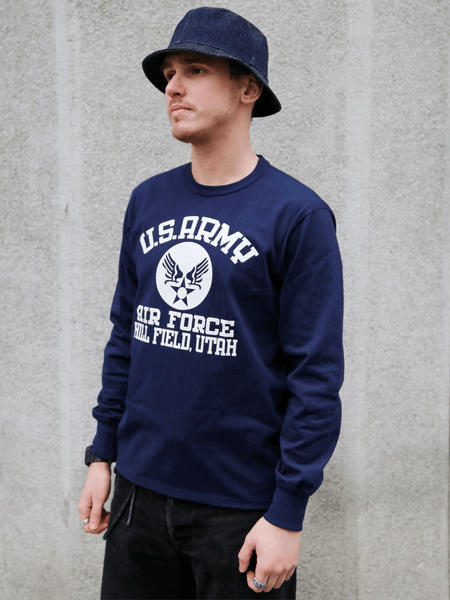The Real McCOY's Military LS Tee / US Army Air Force, Hill Field – Navy (MC25124-140)