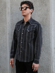 Sugar Cane Indigo Dobby Western Shirt – Black (SC29685-119)