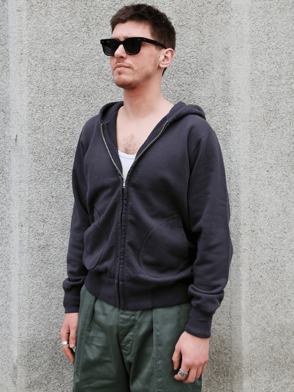 Buzz Rickson's Full Zip Sweat Parka – Black (BR65623)