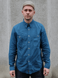 Indigofera McAllen Mill Scale Canvas Shirt – Ocean Blue (6346-537-43)
