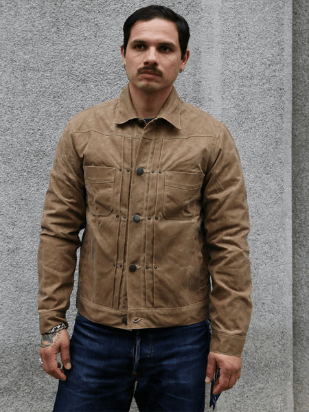Freenote Cloth Riders Jacket – Waxed Canvas Tobacco Tumbleweed Red Interior (M0004302-TMB)