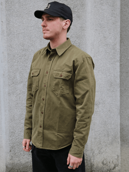 Indigofera Alamo Shirt Cotton Twill – Olive (6295-523-63)