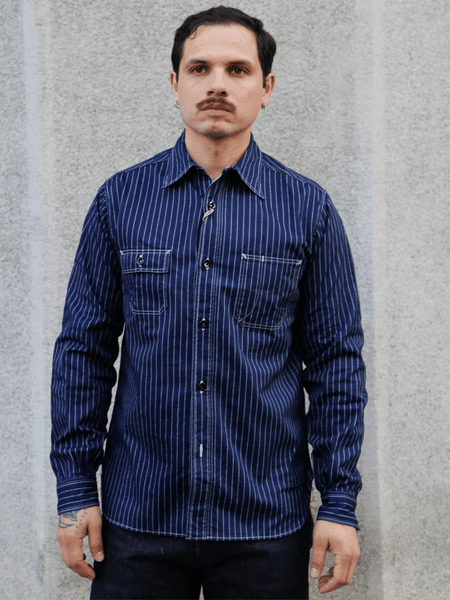 Sugar Cane Fiction Romace Work Shirt – Wabash Stripe (SC25551A)
