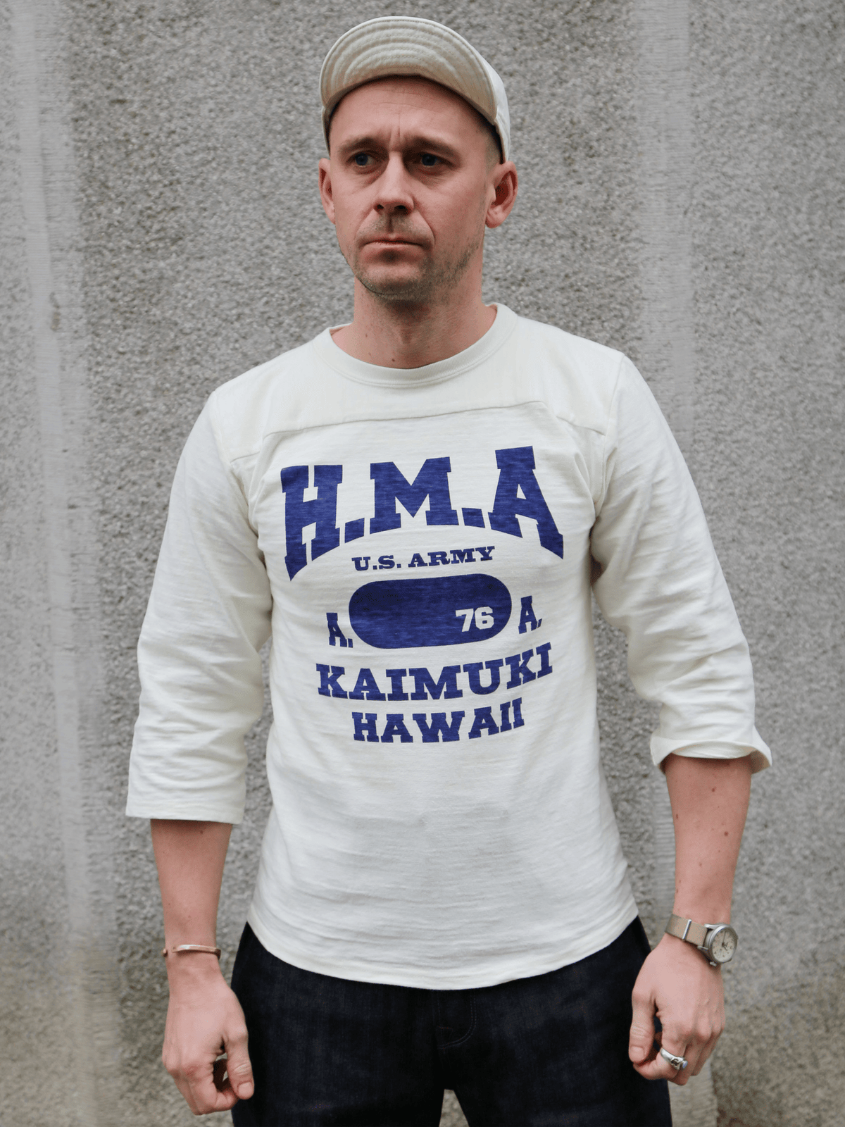 Sun Surf "H.M.A" Slub Yarn Football Tee – White (SS69656-105)