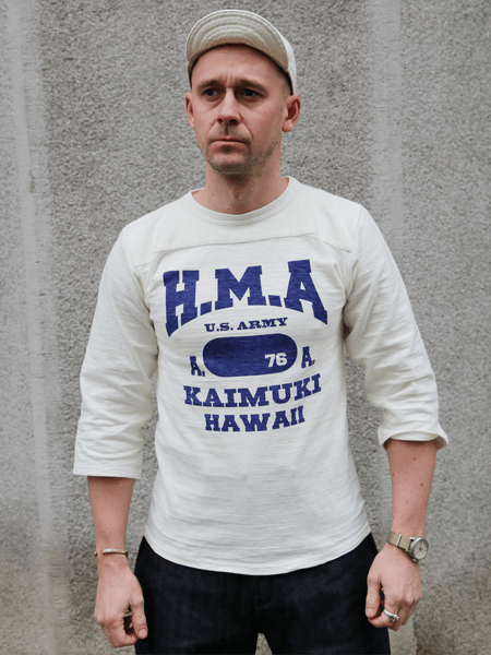 Sun Surf "H.M.A" Slub Yarn Football Tee – White (SS69656-105)